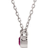 Sterling Silver Imitation Pink Tourmaline 16" Necklace