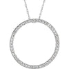 14k White Gold 1/3 CTW Blue & White Diamond 3-in-1 Circle 18" Necklace