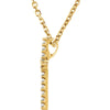 14k Yellow Gold .085 CTW Diamond Cross 16" Necklace