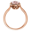 14k Rose Gold Morganite & 1/8 CTW Diamond Ring , Size 7