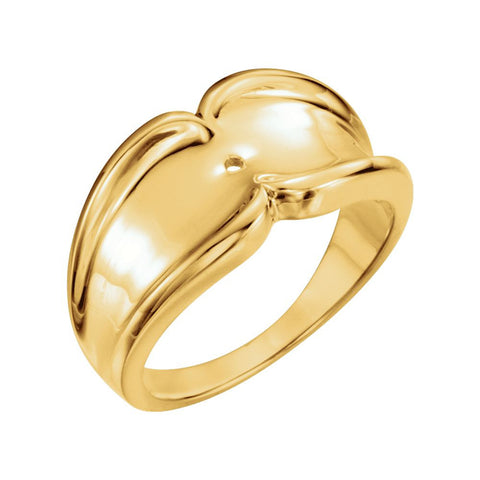 14k Yellow Gold Peg Engagement Base, Size 6