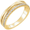 14k Yellow Gold 1/4 ctw. Diamond Criss Cross Ring, Size 7