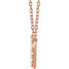 14k Rose Gold 1/6 CTW Diamond Square Cluster 16-18" Necklace