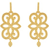 14k Yellow Gold Granulated Scroll Design Earrings