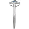 14k White Gold 1/6 CTW Blue & White Diamond Cluster Ring, Size 7