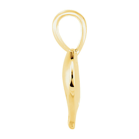 14k Yellow Gold 15.7x13mm Small Heart print Pendant