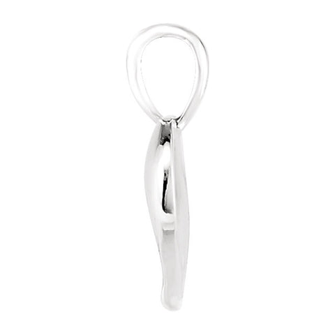 14k White Gold 15.7x13mm Small Heart print Pendant