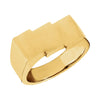 08.00X18.00 mm Men's Signet Ring with Brush Finished Top in 14k Yellow Gold ( Size 10 )