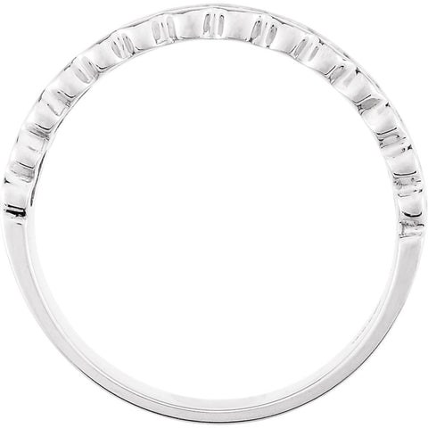 14k White Gold Freeform Ring, Size 6