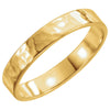 14k Yellow Gold 4mm Flat Men's Wedding Band with Hammer Finish, Size 11