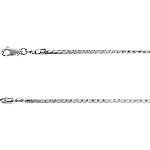 Sterling Silver Wheat Diamond-Cut 18" Chain
