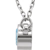14k White Gold Blue Zircon 16" Necklace