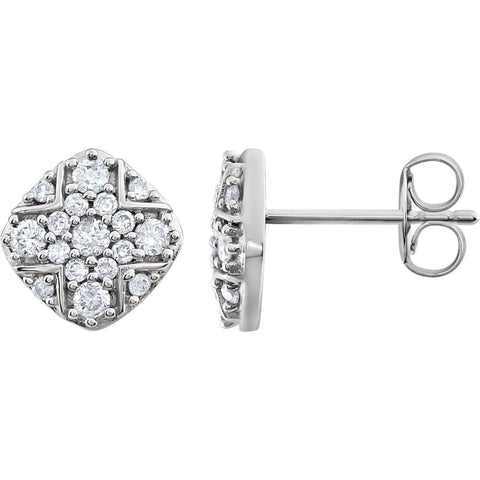 14k White Gold 3/8 CTW Diamond Earrings