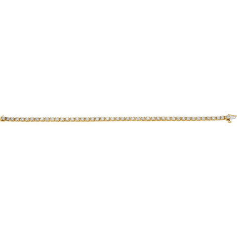 14k Yellow Gold 4 1/2 CTW Diamond Line 7.25" Bracelet