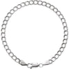 4 mm Solid Charm Bracelet in 14k White Gold ( 7 Inch )