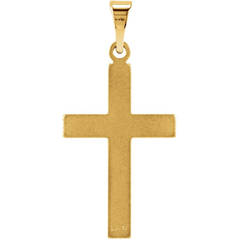 14k Yellow Gold 18x12mm Cross Pendant with Design