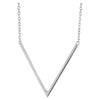 14k White Gold "V" 16-18-inch Necklace