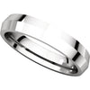 14k White Gold 4mm Knife Edge Comfort Fit Band, Size 11