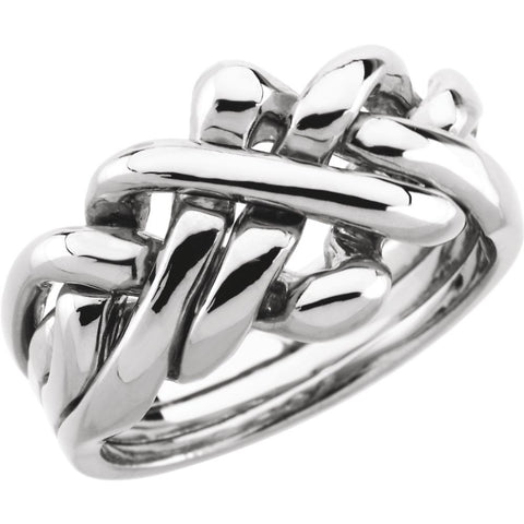 Sterling Silver Gents Puzzle Ring, Size 10