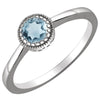 14K White Gold Aquamarine "March" Birthstone Ring (Size 6)