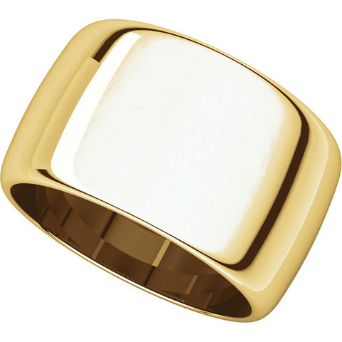 14k Yellow Gold 12mm Half Round Band, Size 6