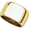 10k Yellow Gold 12mm Half Round Band, Size 9