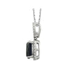 14k White Gold Onyx & .03 CTW Diamond 18" Necklace