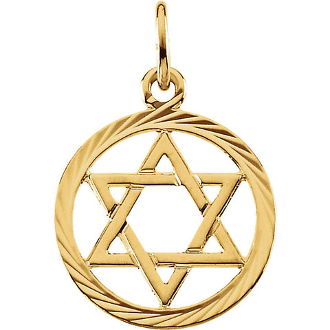 14k Yellow Gold Star of David Pendant