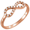 1/8 CTW Diamond Infinity Ring in 14K Rose Gold (Size 6)