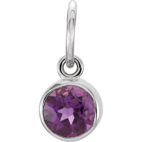 Sterling Silver Imitation Amethyst Birthstone Charm