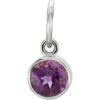 Sterling Silver Imitation Amethyst Birthstone Charm