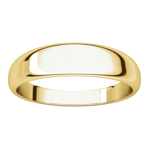 14k Yellow Gold 5mm Half Round Tapered Band, Size 6