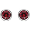 Sterling Silver Imitation Ruby Earrings
