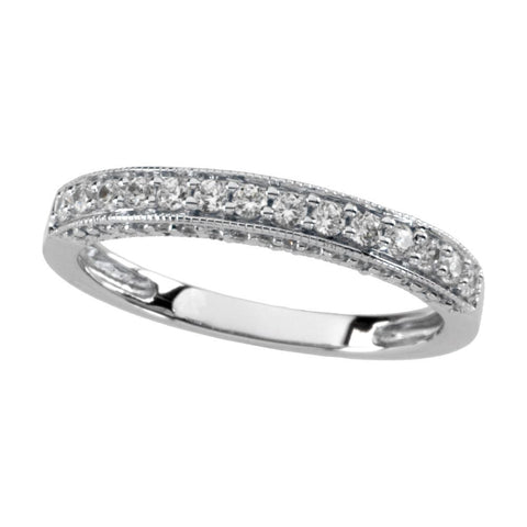 14k White Gold 3/8 CTW Diamond Band, Size 7