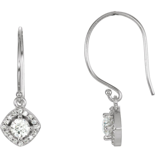 14k White Gold 5/8 CTW Diamond Earrings