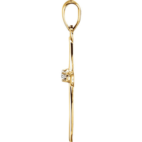 14k Yellow Gold .02 CTW Diamond Cross Pendant