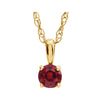 14k Yellow Gold Ruby "July" Birthstone 14-inch Necklace