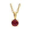 14k Yellow Gold Ruby "July" Birthstone 14-inch Necklace