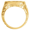 14k Yellow Gold Men's Nugget Coin Ring, Size 10