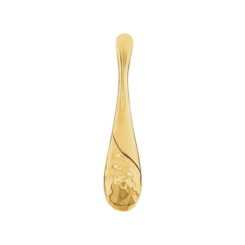 14k Yellow Gold Hammered Teardrop Pendant