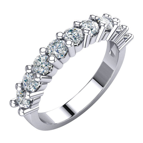 14k White Gold 1 CTW Diamond Classic Anniversary Band, Size 7