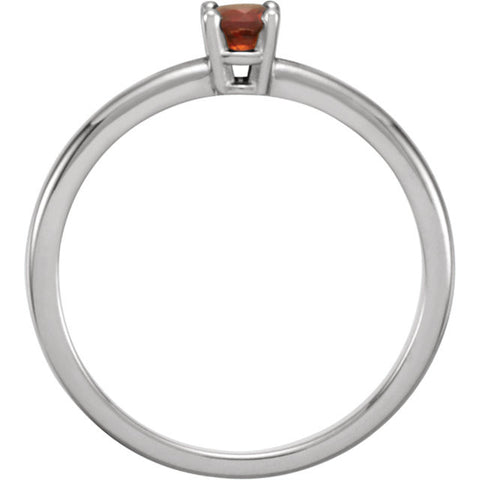 Sterling Silver Imitation Garnet "January" Youth Birthstone Ring, Size 3