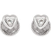 14k White Gold Youth Heart Cubic Zirconia Earrings