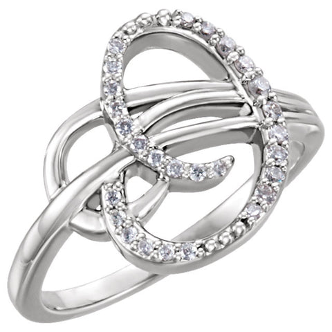 14k White Gold 1/6 CTW Diamond Ring, Size 7