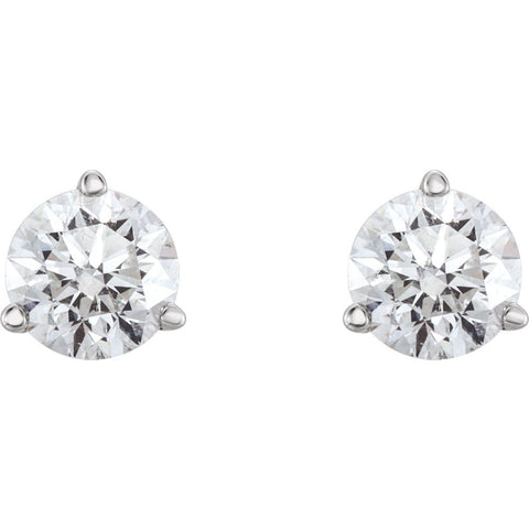14k White Gold 3/4 CTW Diamond Earrings