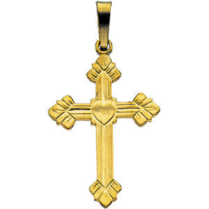 14k Yellow Gold 20x15mm Fancy Cross Pendant