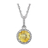 14K White Gold Citrine & 1/10 CTW Diamond 18-Inch Necklace