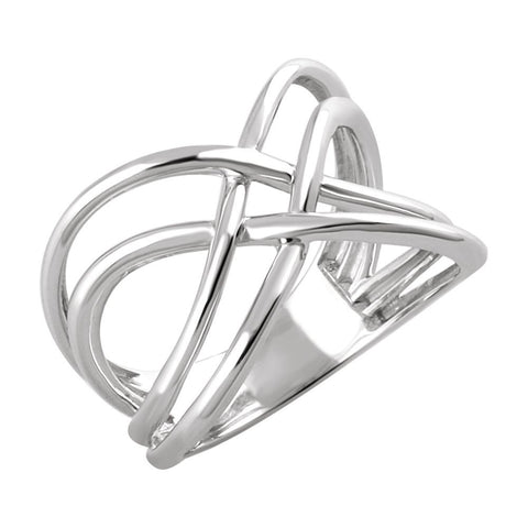 14k White Gold Freeform Ring, Size 7