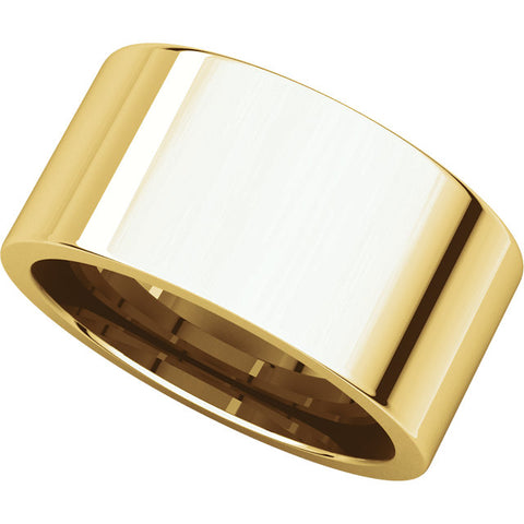 14k Yellow Gold 10mm Flat Comfort Fit Band, Size 6