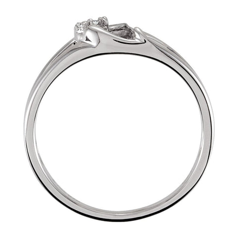 Sterling Silver Cubic Zirconia Heart Ring Size 6